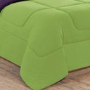 Ver imagem 2 de Kit Edredom + Jogo de Lençol Malha 100% Algodão Gran Moratta 7 Peças Queen - Verde Pistache-roxo