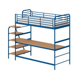 Cama Alta com Escrivaninha Multifuncional em Ferro Aço Carbono Tubular Teko Casatema - 11