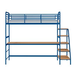 Cama Alta com Escrivaninha Multifuncional em Ferro Aço Carbono Tubular Teko Casatema - 4