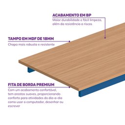 Cama Alta com Escrivaninha Multifuncional em Ferro Aço Carbono Tubular Teko Casatema - 8
