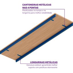 Cama Alta com Escrivaninha Multifuncional em Ferro Aço Carbono Tubular Teko Casatema - 9