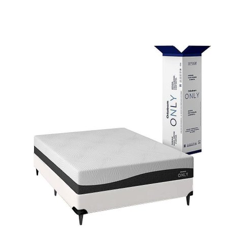 Cama Box com Colchão Casal Only Conjunto Espuma Branco Ortobom
