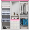 Ver imagem 5 de Guarda Roupa Casal Capela 4 Portas 164 Cm Paris Branco Rosa Flex Armoveis