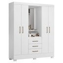 Ver imagem 1 de Guarda Roupa Casal Capela 4 Portas 164 Cm Paris Branco Rosa Flex Armoveis