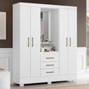 Ver imagem 2 de Guarda Roupa Casal Capela 4 Portas 164 Cm Paris Branco Rosa Flex Armoveis