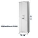 Ver imagem 3 de Armário Multiuso 2 Portas 188x50 Sapateira Branco Repleta