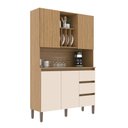 Ver imagem 4 de Armario Kit 4 Portas 3 Gavetas Naturalle /cristalo - Decibal