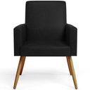 Ver imagem 5 de Poltrona Decorativa para Sala de Estar Maria W01 Pés Palito Couríssimo Preto - Lyam Decor