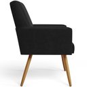 Ver imagem 6 de Poltrona Decorativa para Sala de Estar Maria W01 Pés Palito Couríssimo Preto - Lyam Decor