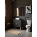 Ver imagem 1 de Gabinete para Banheiro com Tampo Cuba e Armario 80cm Retro Mdf Grafite Milano - On Móveis