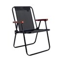Ver imagem 1 de Cadeira Alta Aço Camping Praia Varanda Wood 110kg Mor