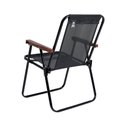 Ver imagem 7 de Cadeira Alta Aço Camping Praia Varanda Wood 110kg Mor