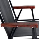 Ver imagem 3 de Cadeira Alta Aço Camping Praia Varanda Wood 110kg Mor