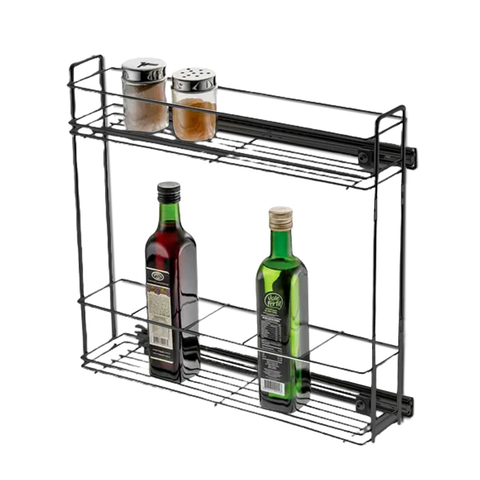 Porta Garrafas/Latas Organizador Embutido com Trilho schmitt:Preto Fosco