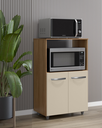 Ver imagem 1 de Amário Multiuso Tais 60cm 2 Portas 1 Nicho para Microondas - Savana/off White Móblis