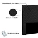 Ver imagem 3 de Cabeceira Cama Box Solteiro 90 Cm Dubai Veludo S04 - D'Rossi Cor Preto