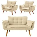 Ver imagem 1 de Conjunto de Poltronas 2 Opalas 1 Namoradeira Bege