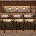 Ver imagem 1 de Banqueta Cozinha Alta com Encosto Kit 3 Industrial Preto Londres PU Facto D03 - D'Rossi