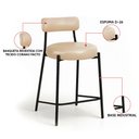 Ver imagem 3 de Banqueta Cozinha Alta com Encosto Kit 3 Industrial Preto Londres PU Facto D03 - D'Rossi