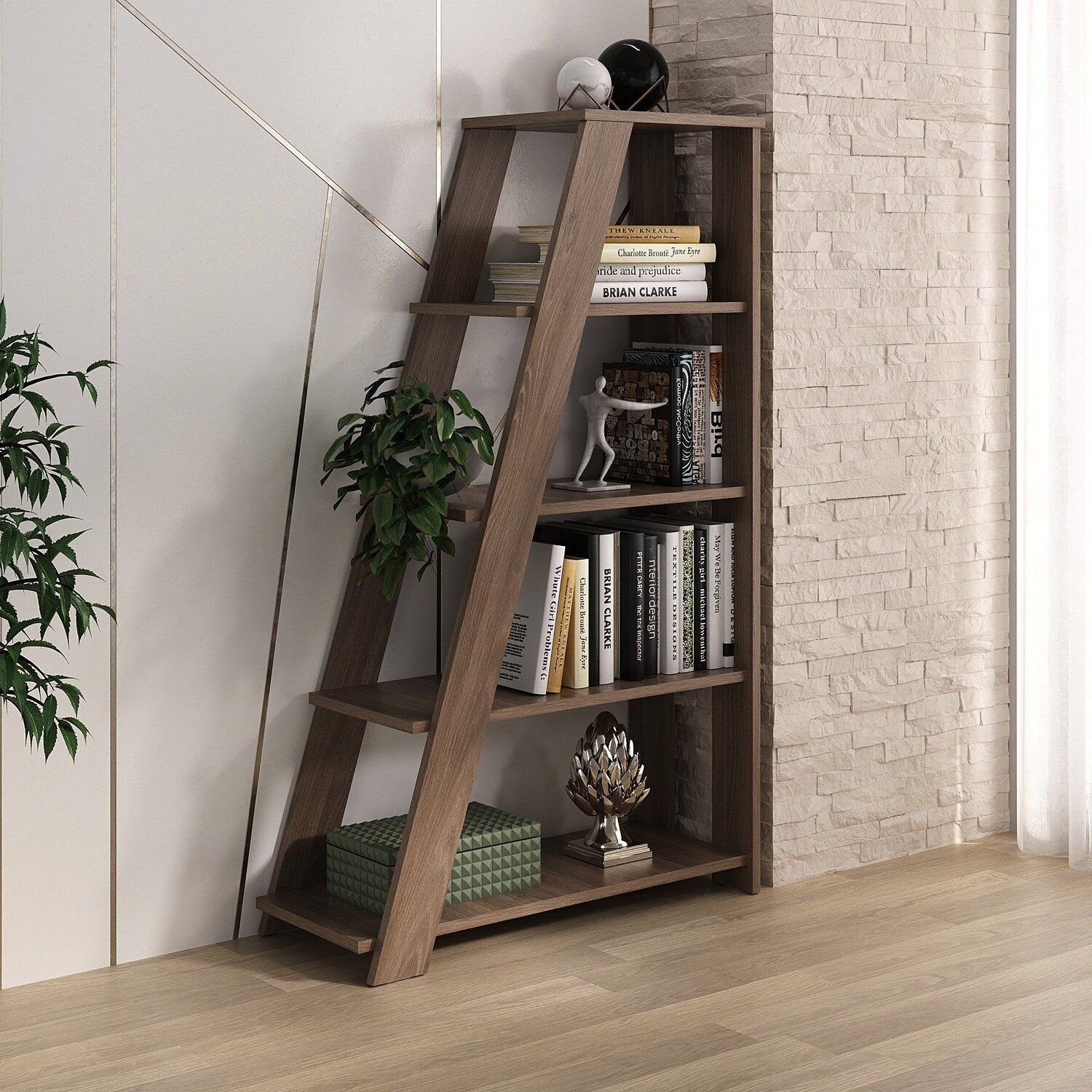 Estante de Livros Industrial 82cmx134cm Escada Multiuso 5 Prateleiras ...