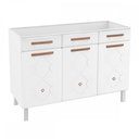 Ver imagem 1 de Balcão de Cozinha para Pia em Aço Mirage New 3 Portas 3 Gavetas Branco - Telasul