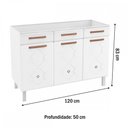 Ver imagem 2 de Balcão de Cozinha para Pia em Aço Mirage New 3 Portas 3 Gavetas Branco - Telasul