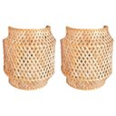 Ver imagem 1 de 2 Luminária Arandela Bambu Fibra Natural Artesanal Nat90
