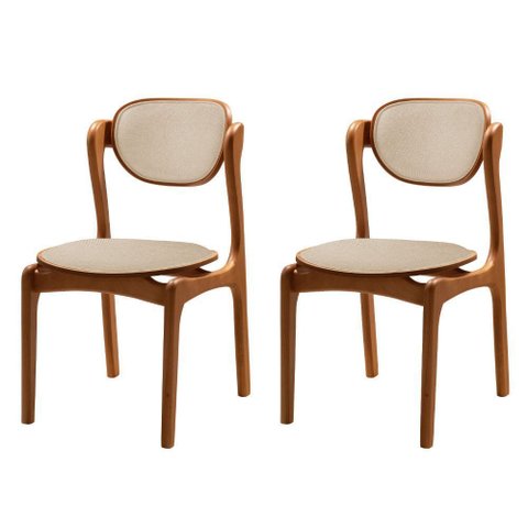 Conjunto com 2 Cadeiras de Jantar Solaris Soft Moderna Mobília
