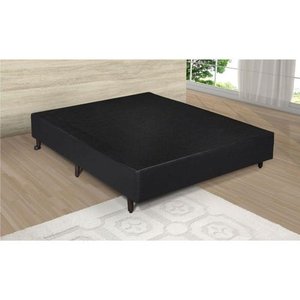 Base de Cama Box Casal 138x188 Preto Courino