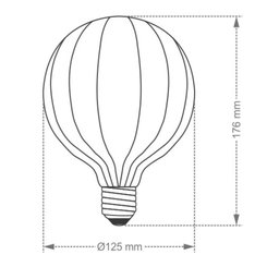 Lâmpada Led Taschibra Vintage Fireworks G125 E27 Bivolt 2200k Amarelo Âmbar - 3