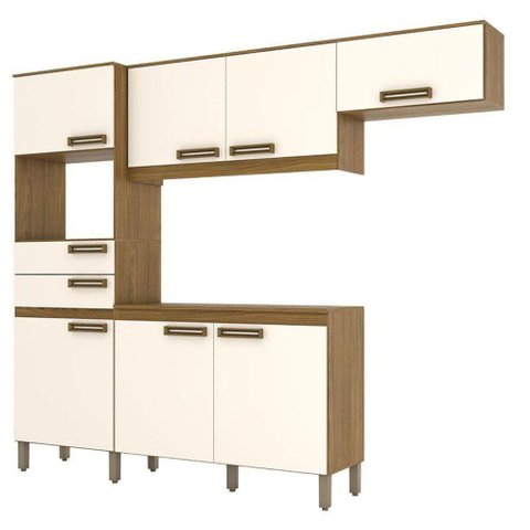 Kit Cozinha Compacta Star 7 Portas Nature Off White - Briz