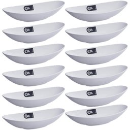 12 Tigelas Barcas Petisqueiras Cumbucas 350ml Branco Essential Coza Comida Japonesa Açaí Restaurante - 1