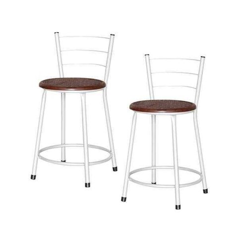 Banqueta Baixa Ratan Branca Cristal 2un - Marrom