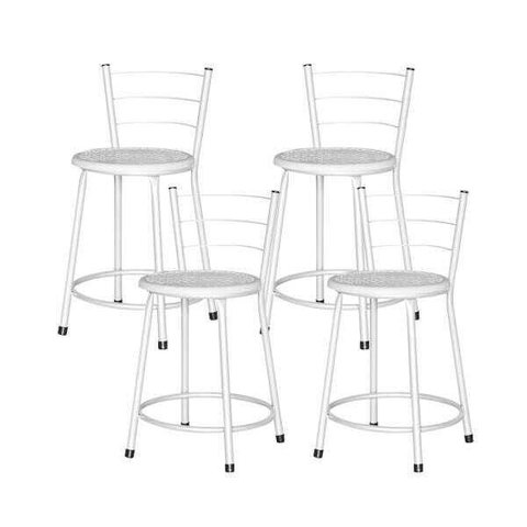Banqueta Baixa Ratan Branca Cristal 4un - Branco