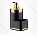 Ver imagem 1 de Porta Detergente Dispenser Pia Eleganza Luxo Preto - Dourado