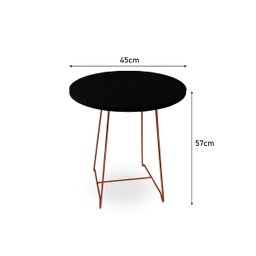 Mesa de Canto Lateral Amsterdã Alta Redonda Cobre e Preto - 6