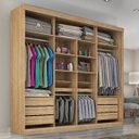 Ver imagem 3 de Guarda-roupa Casal 3 Portas de Correr e 6 Gavetas Sevilha
