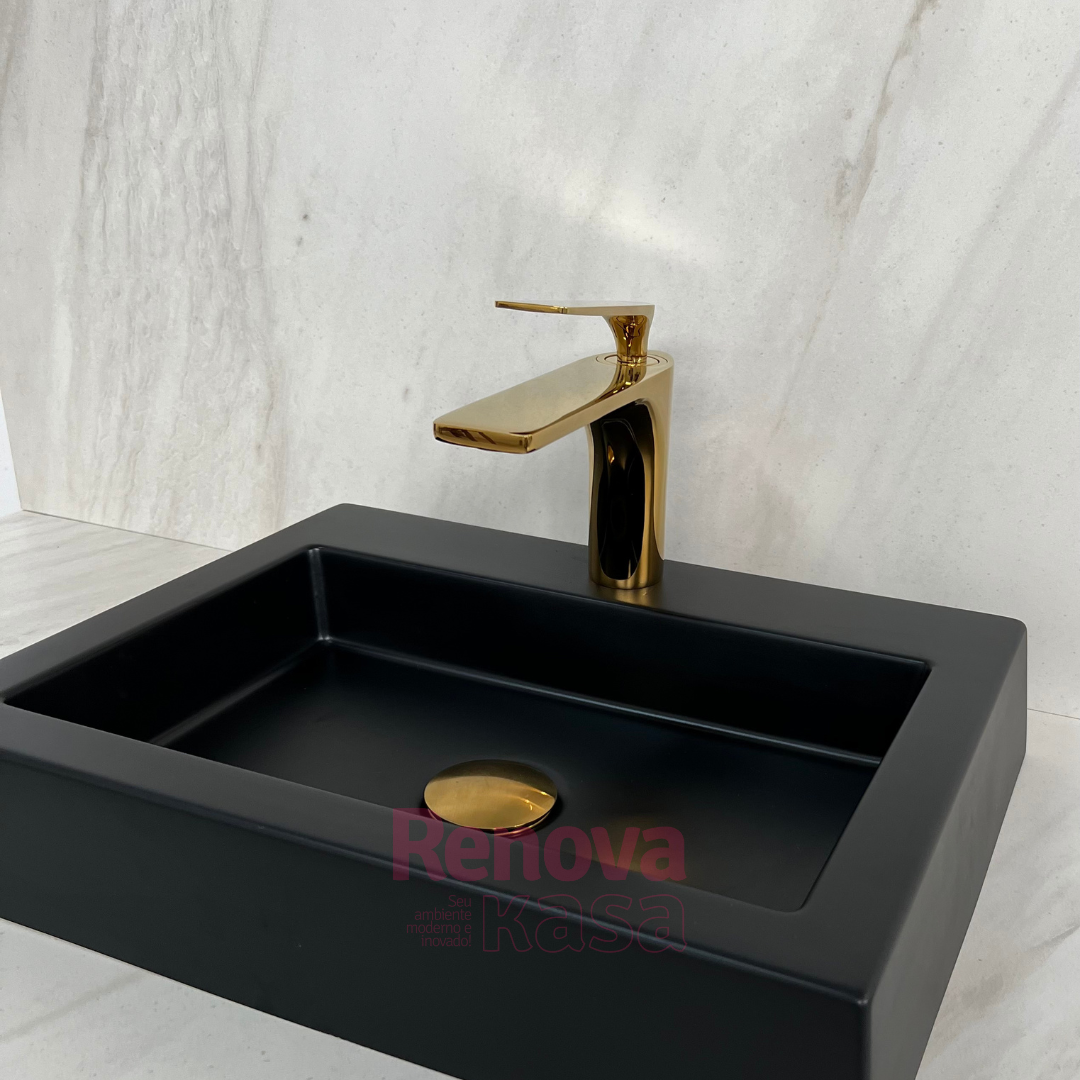 Torneira Monocomando Bica Baixa Dourada Gold Luxo Banheiro Lavabo Inovartte In36 - 4
