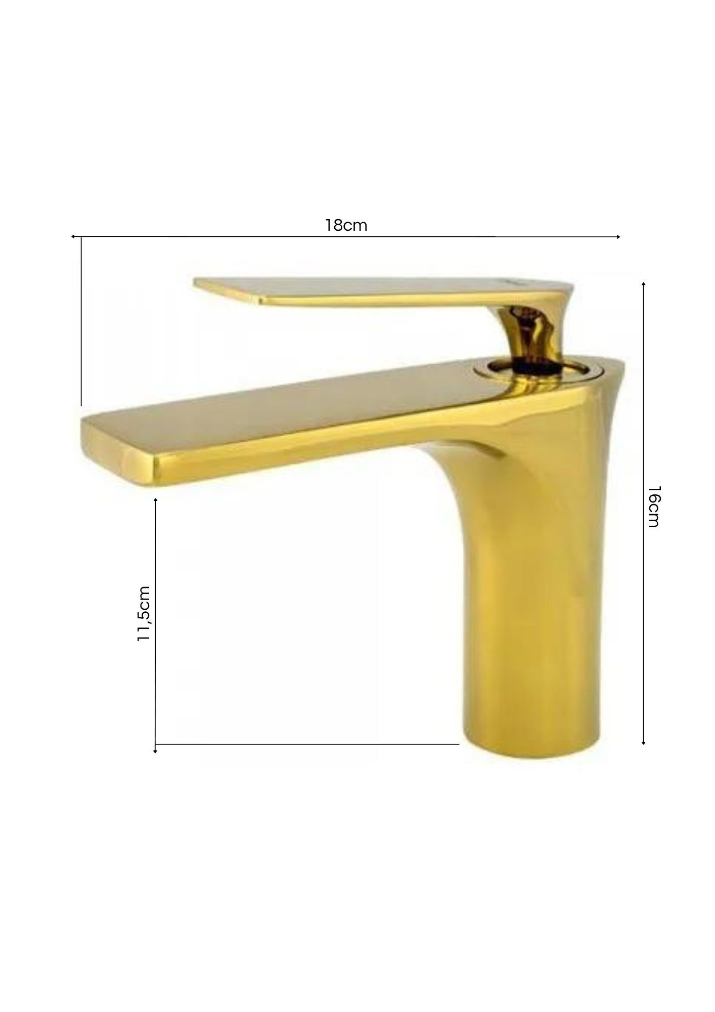 Torneira Monocomando Bica Baixa Dourada Gold Luxo Banheiro Lavabo Inovartte In36 - 6