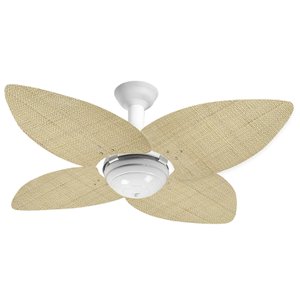 Ventilador de Teto Office Jet Aspen Venti-Delta Branco Rattan Natural 220V