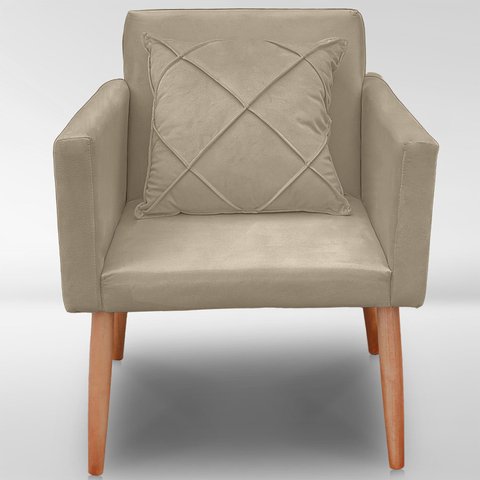 Cadeira Poltrona para Sala Quarto Confortável e Reforçada Agata :capuccino