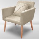 Ver imagem 3 de Cadeira Poltrona para Sala Quarto Confortável e Reforçada Agata :capuccino