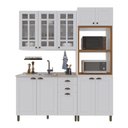 Ver imagem 4 de Armário de Cozinha Modulada Compacta Nara 10 Portas 2 Gavetas MDF 190cm Branco