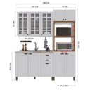 Ver imagem 2 de Armário de Cozinha Modulada Compacta Nara 10 Portas 2 Gavetas MDF 190cm Branco