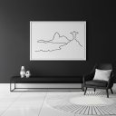 Ver imagem 3 de Quadro Paisagem Minimal Rio de Janeiro 50x70cm Mold Branca