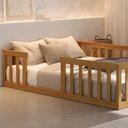 Ver imagem 4 de Cama Montessoriana Madeira Maciça Casal Nogueira com Colchão