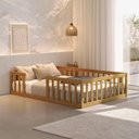 Ver imagem 5 de Cama Montessoriana Madeira Maciça Casal Nogueira com Colchão