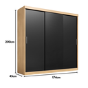 Ver imagem 4 de Guarda Roupa Casal Paris 3 Portas de Correr 2 Gavetas Teka/Onix