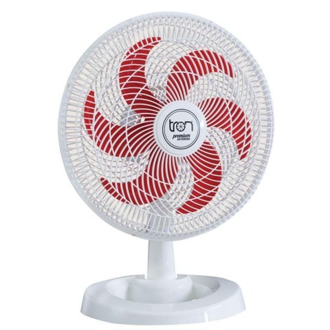 Ventilador Mesa Lorena Branco Oscilante 127v Pás Vermelha
