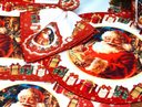 Ver imagem 1 de Kit Sousplat + Guardanapo Natal Papai Noel Iii Nsw 12 Peças com Base
